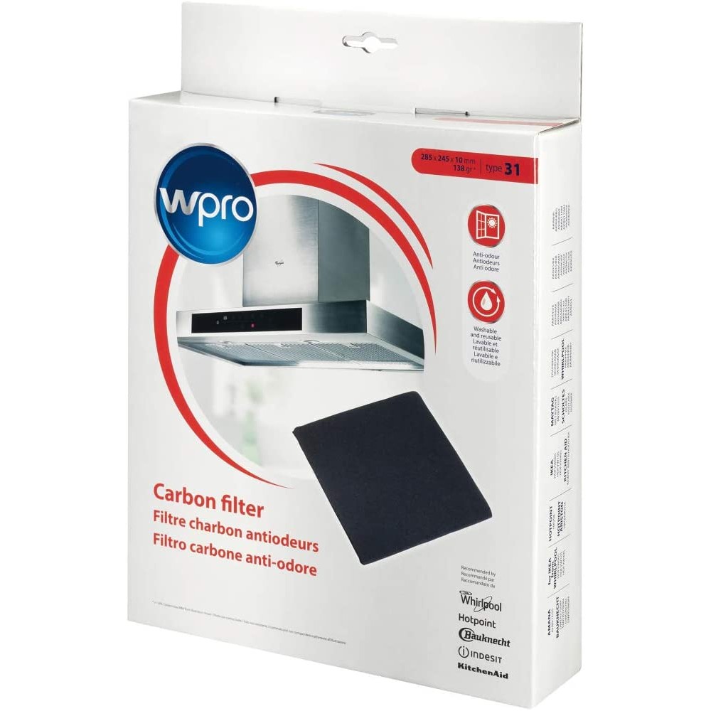 Filtro anti-odore al carbone attivo • Tipo 31 (285 x 245 x 10 mm - 138 g) - FIL950/1