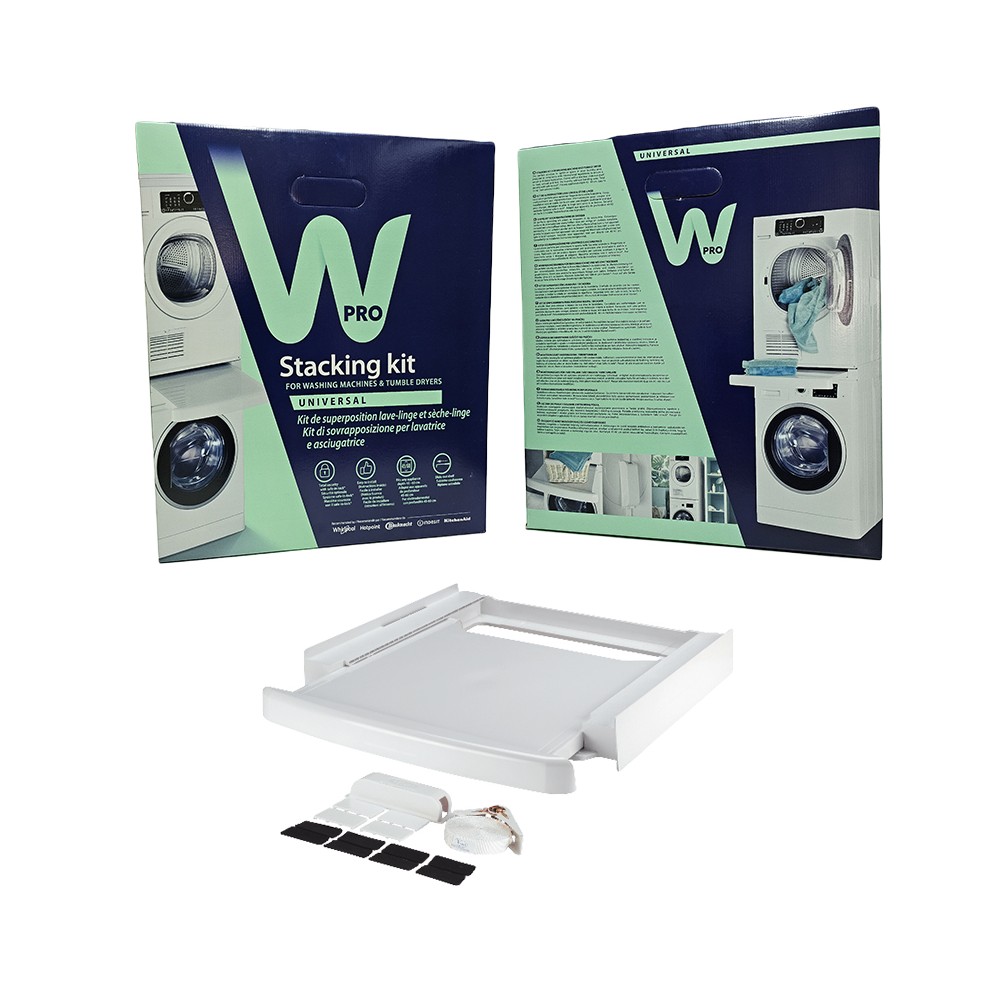 Kit sovrapposizione lavatrice e asciugatrice con ripiano estraibile Wpro - SKS101