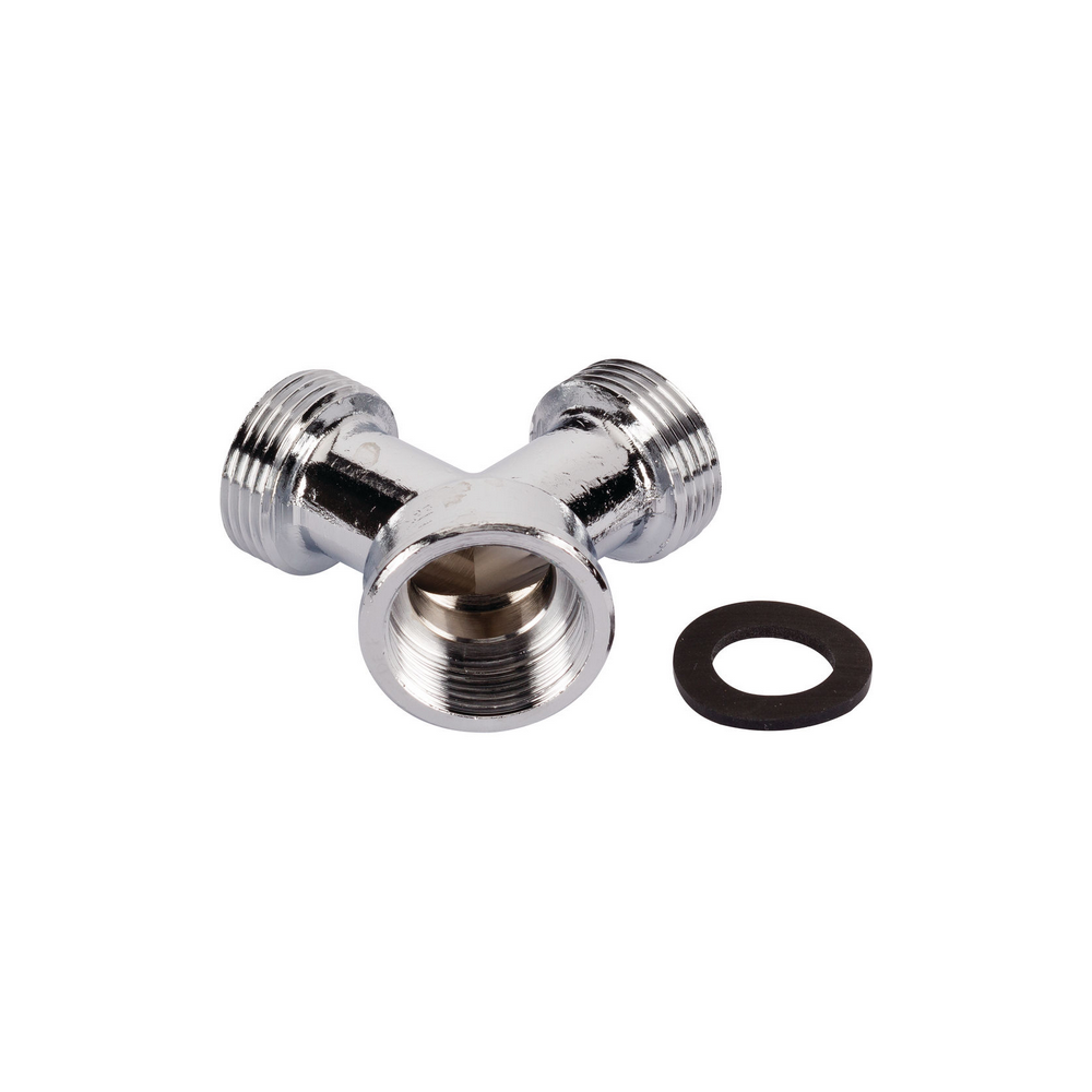 Raccordo Y 3/4 per Lavatrice e Lavastoviglie in ottone cromato con guarnizione - YAL100