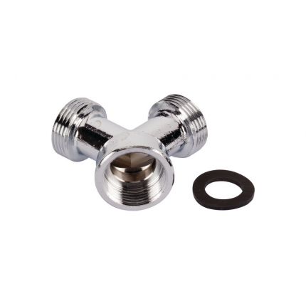 Raccordo Y 3/4 per Lavatrice e Lavastoviglie in ottone cromato con guarnizione - YAL100