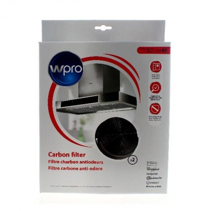 Filtro anti-odore al carbone attivo • Tipo 47 - 2 pezzi (Ø 152 x 50 mm - 48 g) - AMC023/1