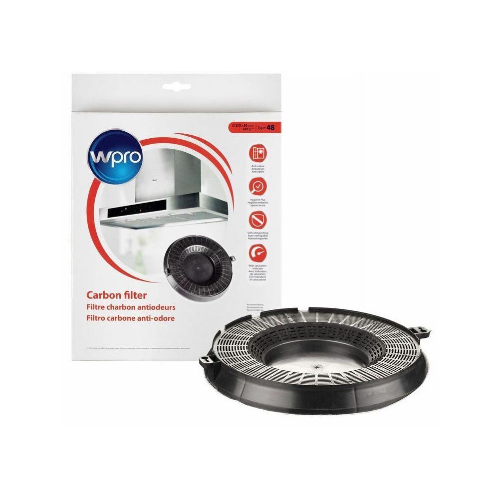 Filtro anti-odore al carbone attivo • Tipo 48 (Ø 233 x 30 mm - 340 g) - AMC037/1