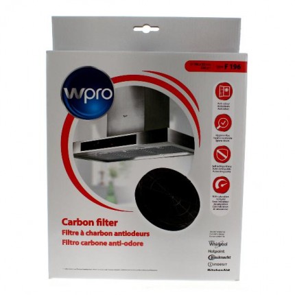 Filtro anti-odore al carbone attivo • Tipo F196 (Ø 196 x 32 mm - 230 g) - FAC529/1