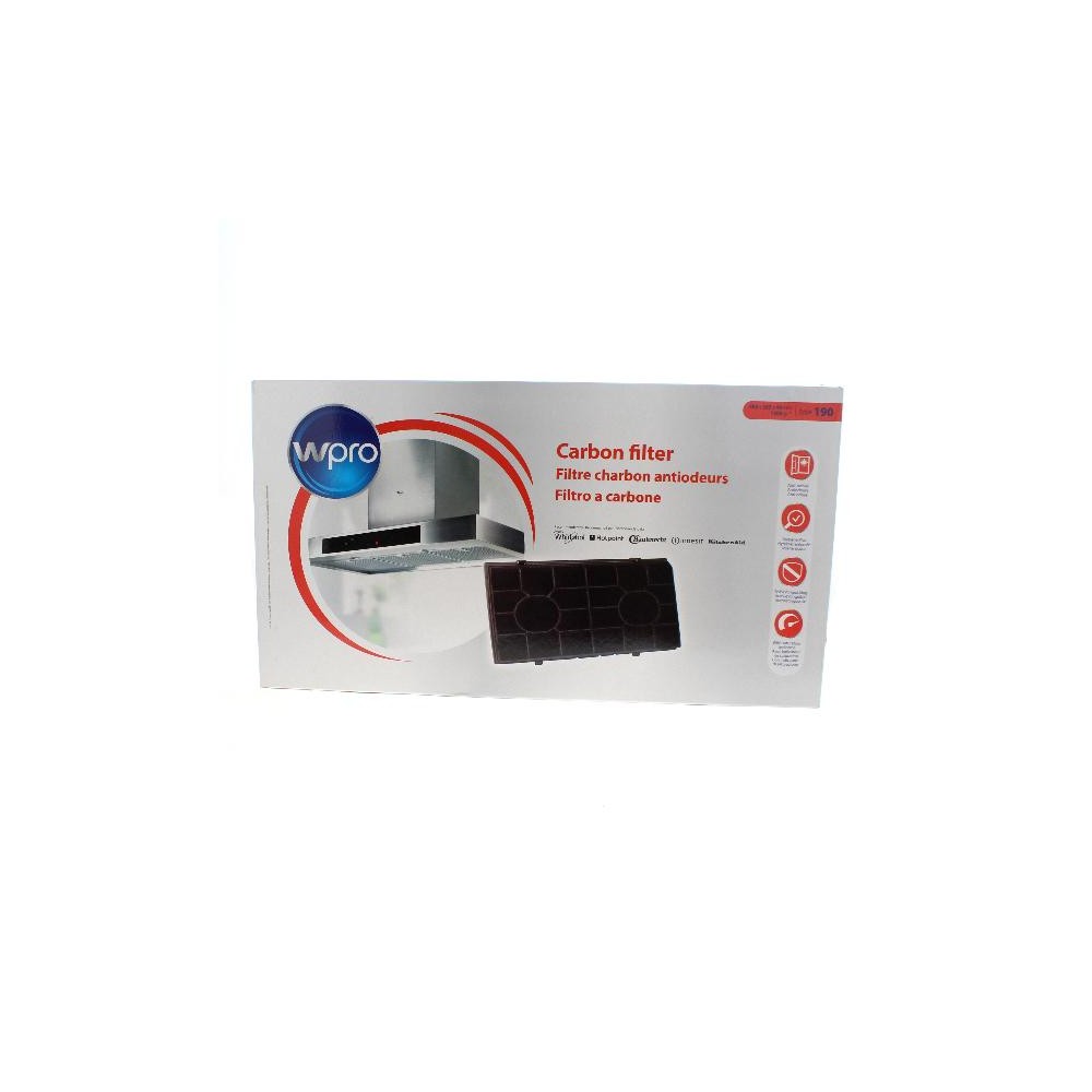 Filtro anti-odore al carbone attivo • Type 190 (485 x 265 x 48 mm - 1300 g) - CHF190/1